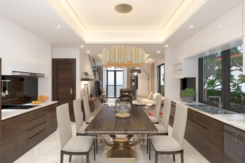 Thiết kế tủ bếp cao cấp tại biệt thự Vinhomes Thăng Long Hà Nội