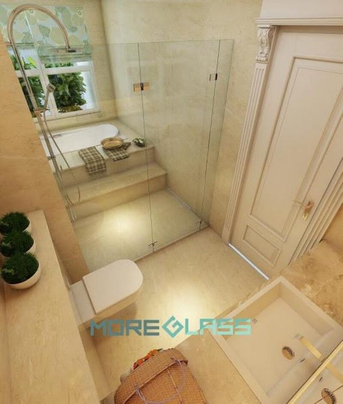 lắp đặt phòng tắm kính cường lực 180 độ sang trọng cho chung cư, biệt thự, nhà phố.