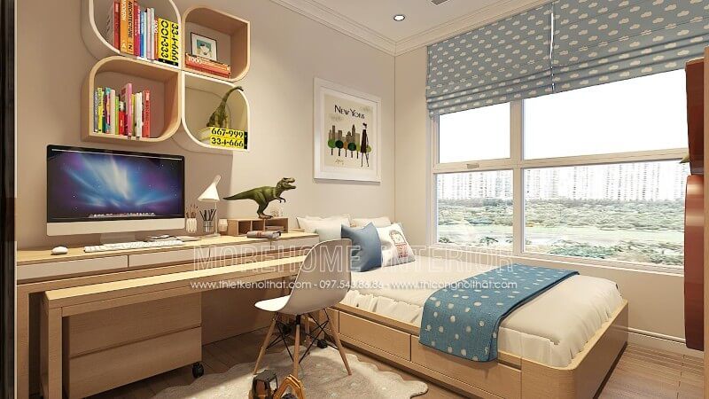 Mẫu giường ngủ 1 người hiện đại có ngăn kéo dành cho phòng ngủ của bé trai
