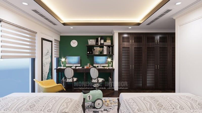 Kệ sách đẹp và hiện đại dành cho phòng ngủ của bé gái.