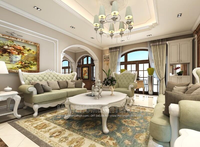 của bạn
Ghế sofa MS-049 cổ điển, làm bằng gỗ tự nhiên sơn trắng, bọc nỉ rút múi màu xanh ngọc nhẹ nhàng, sẽ mang lại cho phòng khách biệt thự của bạn một phong cách hoàng gia, quý tộc.